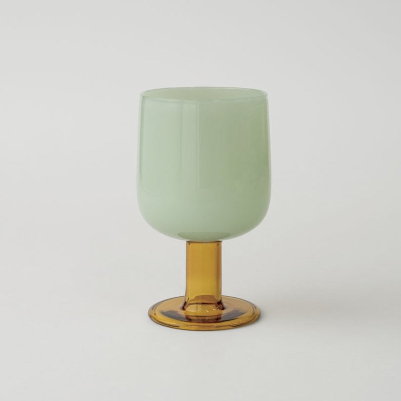amabro・TWO TONE WINE GLASS 玻璃高腳杯