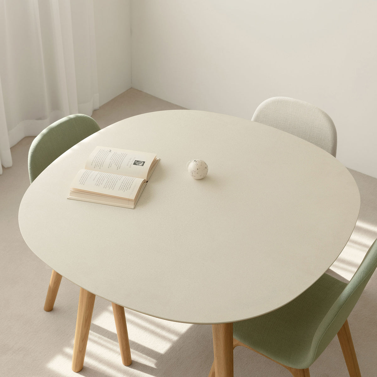 flat point・DEER Ceramic Table Oak 陶瓷板實餐桌-正圓/方圓 (橡木)