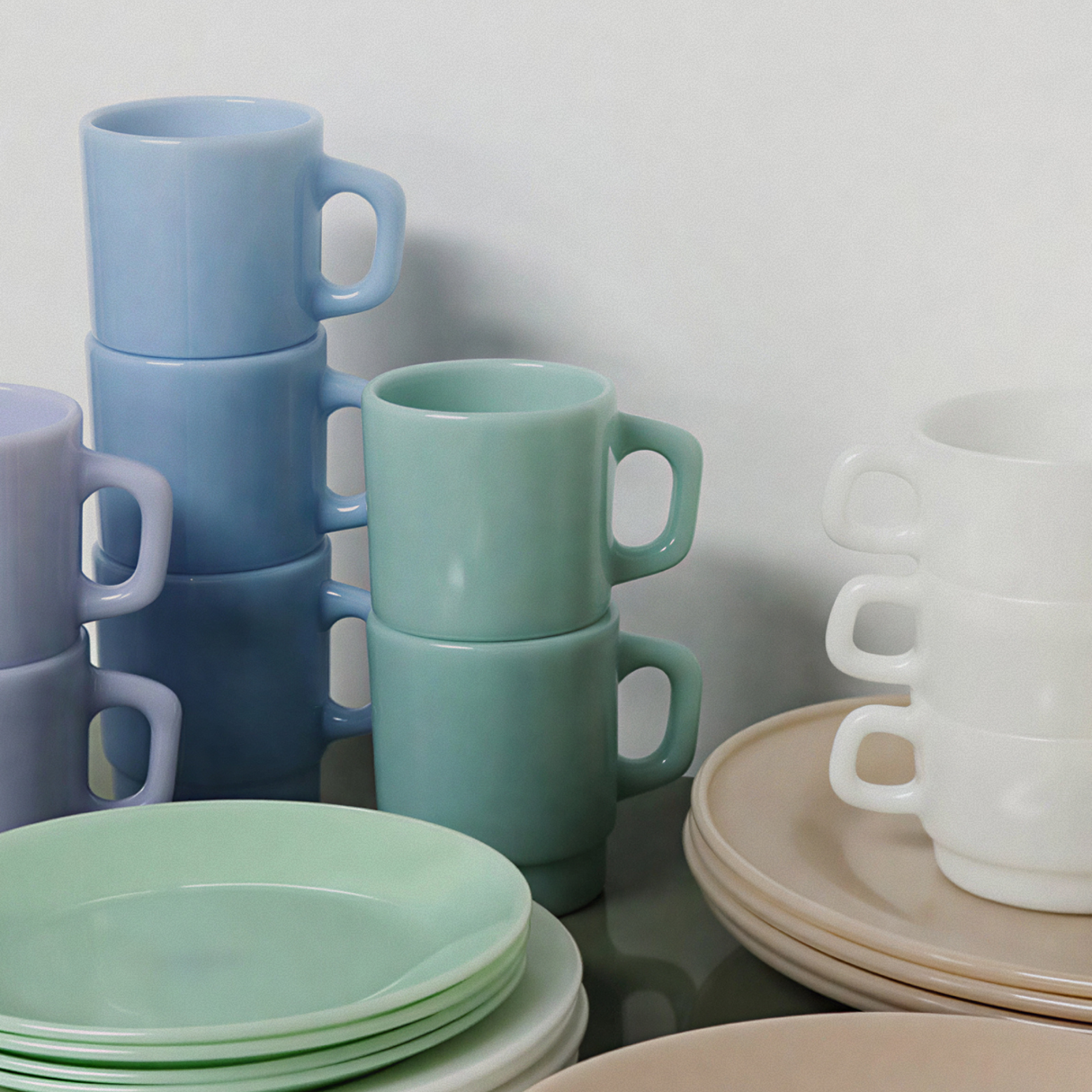 uns・Milk Glass Plates 玻璃圓盤/小