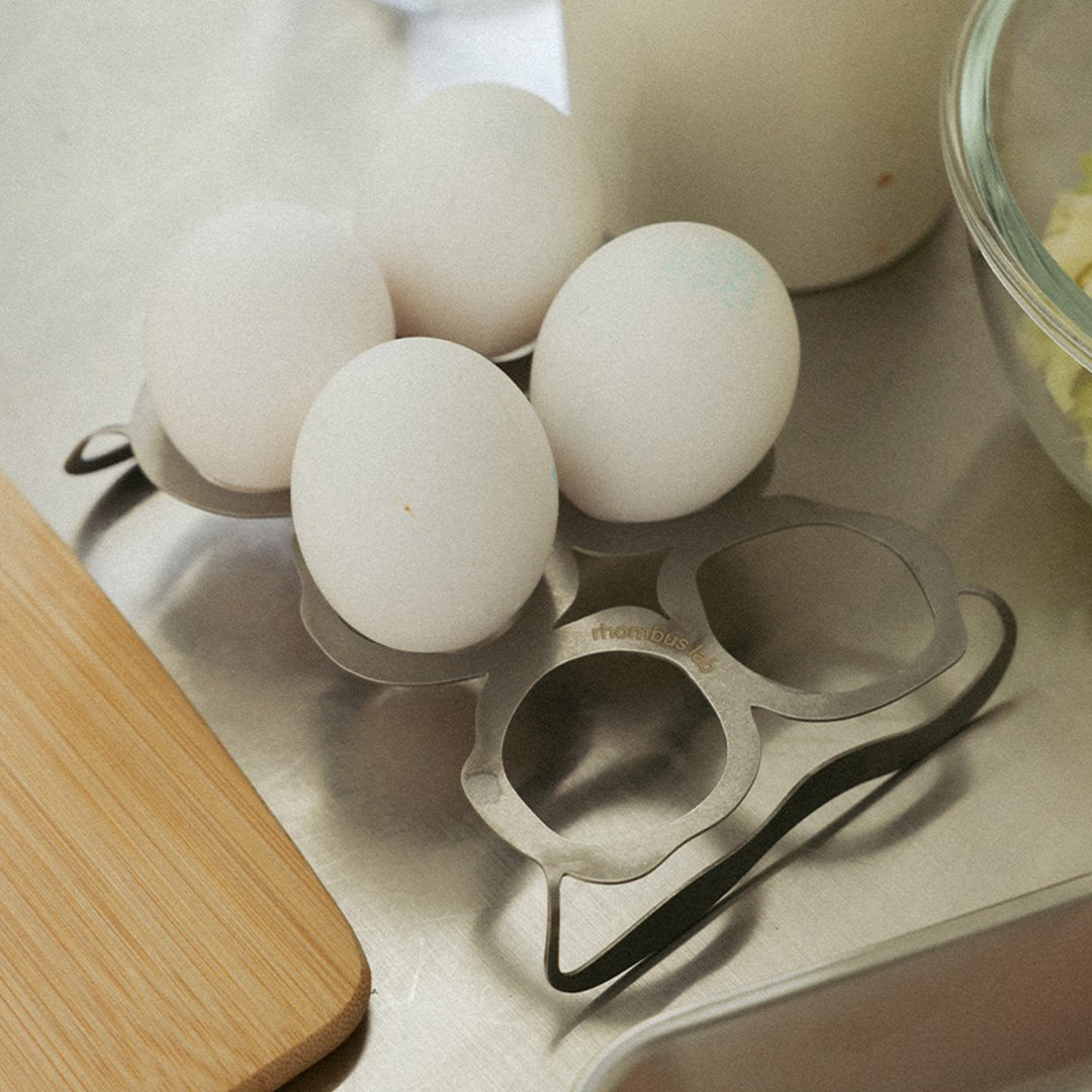 rhombus lab・Stainless Egg Stand+ Flex Basket Round 蛋架+ 圓形可彎籃禮盒組