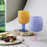amabro・TWO TONE WINE GLASS 玻璃高腳杯