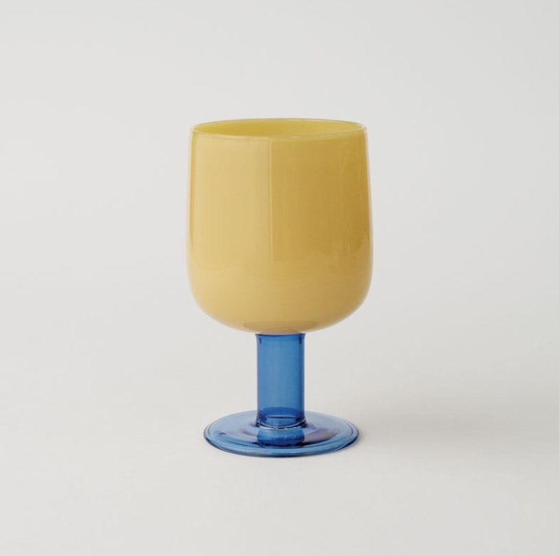 amabro・TWO TONE WINE GLASS 玻璃高腳杯