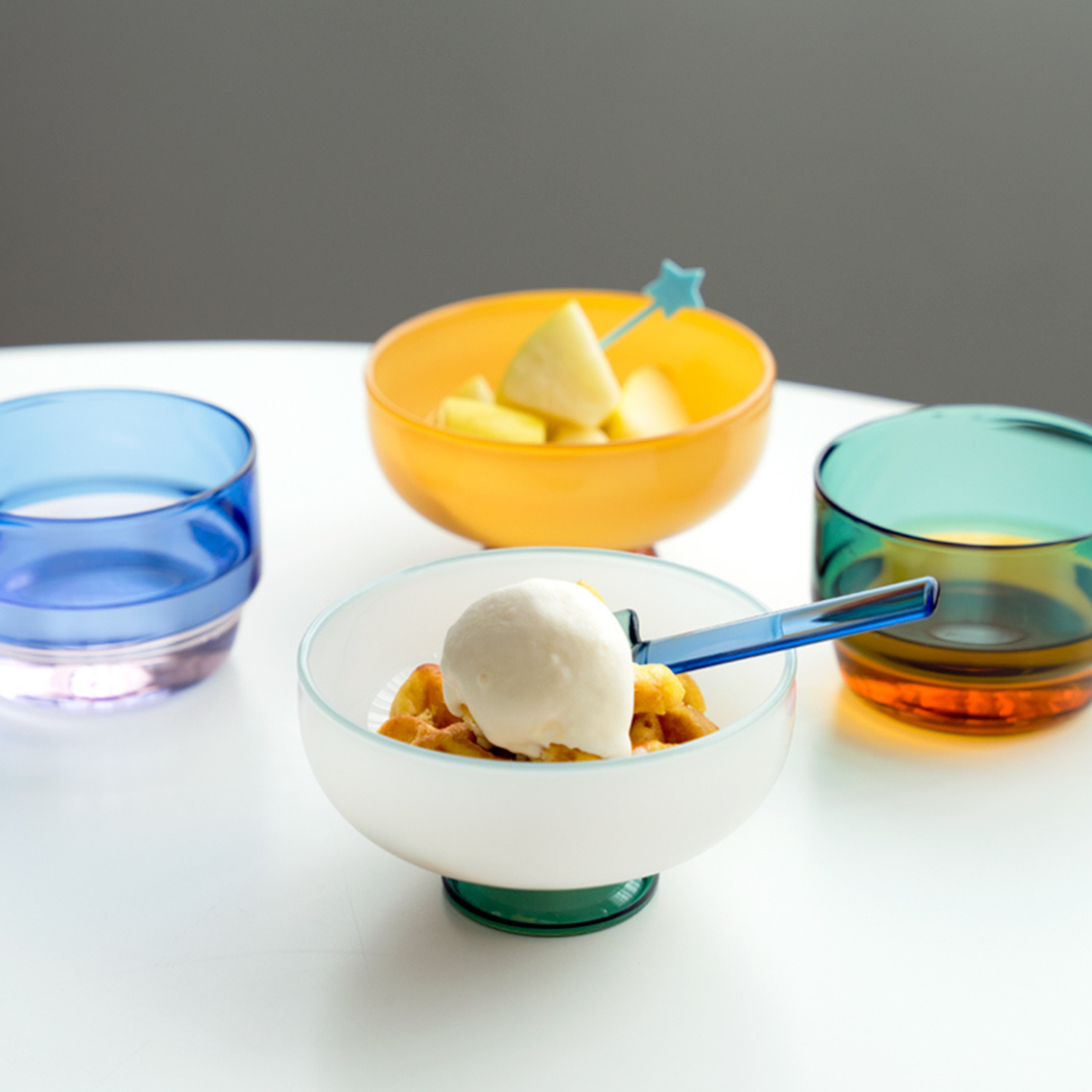 amabro・SNOW BOWL 牛奶玻璃碗