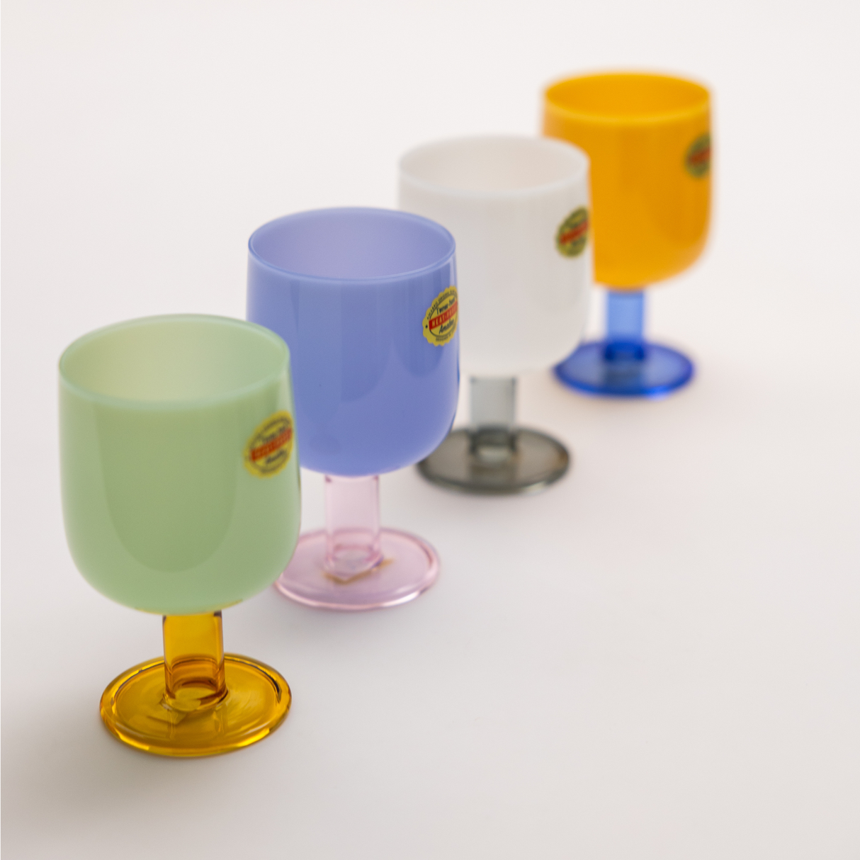 amabro・TWO TONE WINE GLASS 玻璃高腳杯