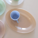 uns・Milk Glass Oval Platter 玻璃橢圓盤
