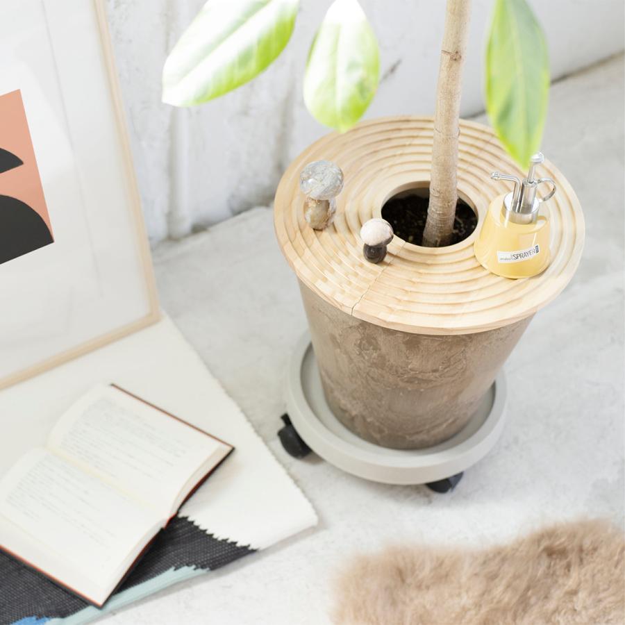 amabro・WOOD CIRCLE TRAY 實木托盤 花盆套